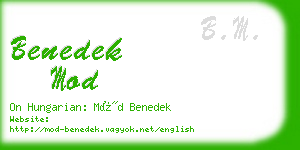 benedek mod business card